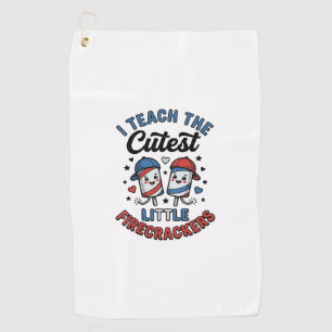 Cute Teacher Firecracker Vintage Fourth of July Sh Golf Towel