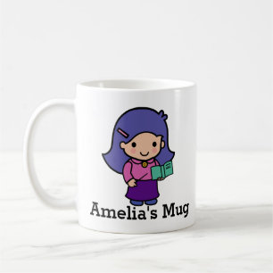 Cute Teacher Girl with Spelling Book Coffee Mug