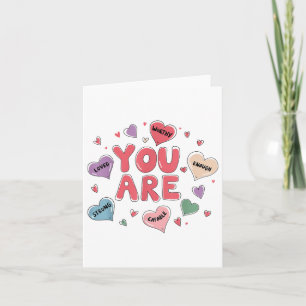 Cute Teacher Kids Valentines Day Teach Heart Candy Card