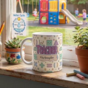 Cute Teacher Mathematics Pattern  Coffee Mug