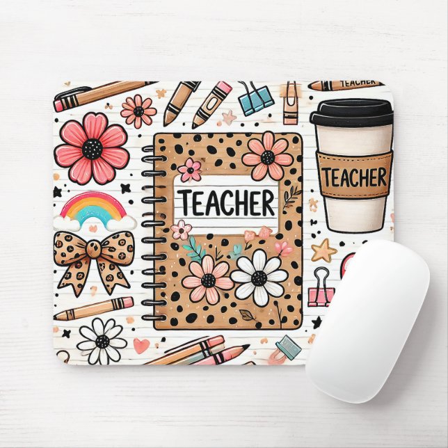 Cute Teacher Mouse Pad (With Mouse)