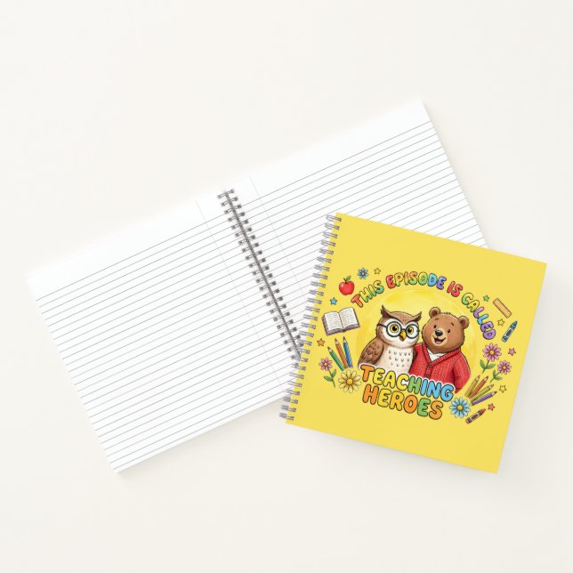 Cute Teacher Owl and Bear Design Notebook (Inside)