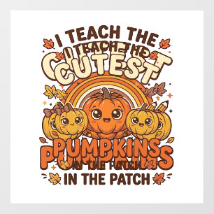 Cute Teacher Pumpkin Fall Classroom Vector Design_