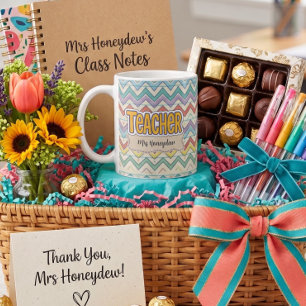 Cute Teacher Retro School Pattern  Coffee Mug