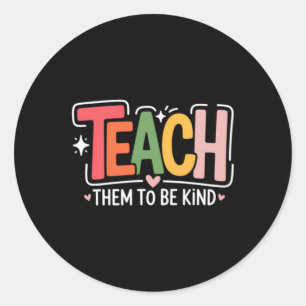 Cute Teacher School Classic Round Sticker