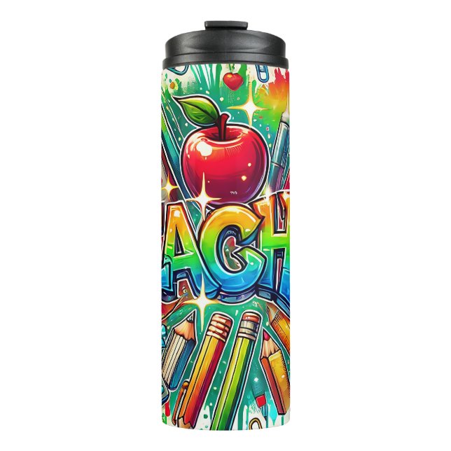 Cute Teacher Thermal Tumbler (Front)