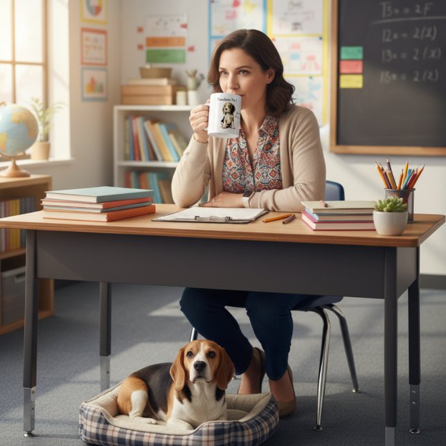 Cute Teacher's Pet Beagle personalise Coffee Mug (Creator Uploaded)