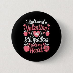 Cute Teachers Valentines Day 6 Cm Round Badge