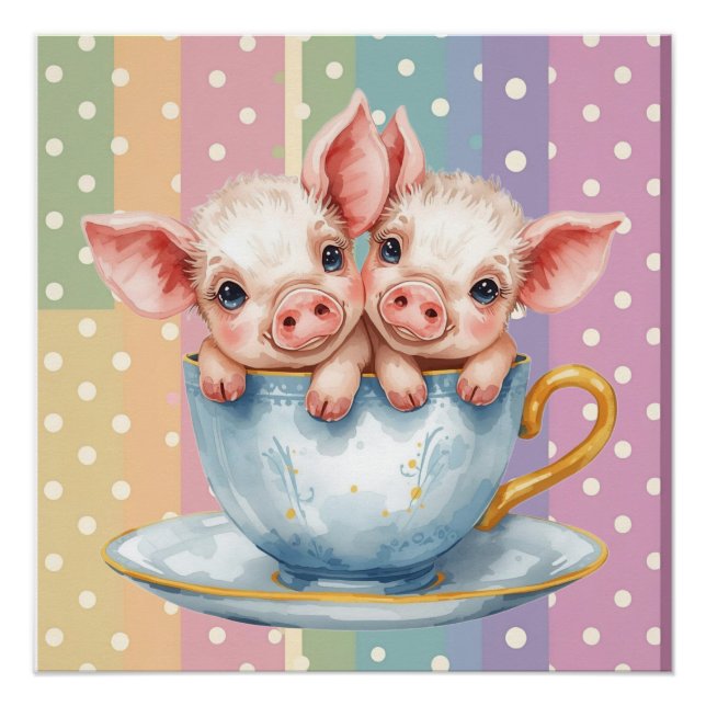 Cute Teacup Piglets  Poster (Front)