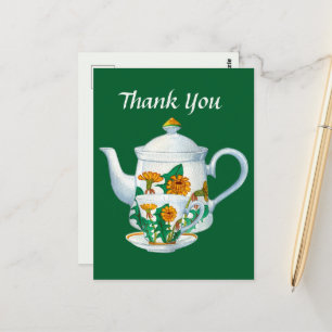 Cute teahouse thank you  postcard