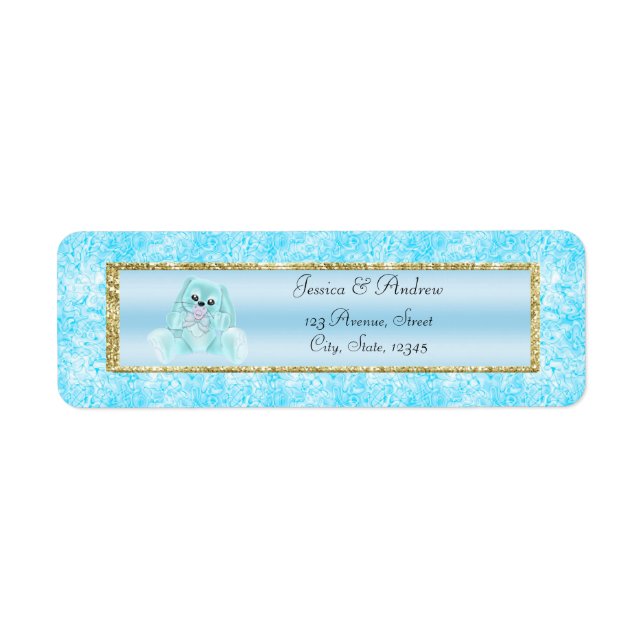 Cute Teal Bunny Baby Shower (Front)