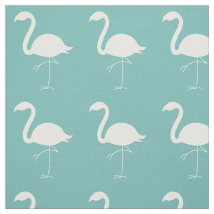 Cute Teal Flamingo Pattern Fabric