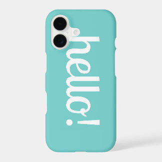 Cute Teal iPhone Case With Hello