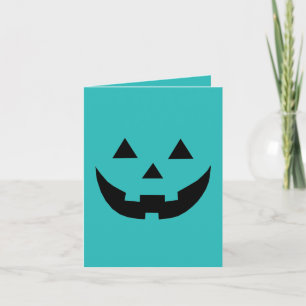 Cute teal  jack o lantern funny Halloween Invitation