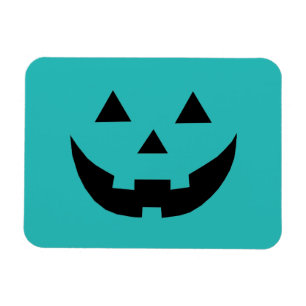 Cute teal jack o lantern funny Halloween Magnet
