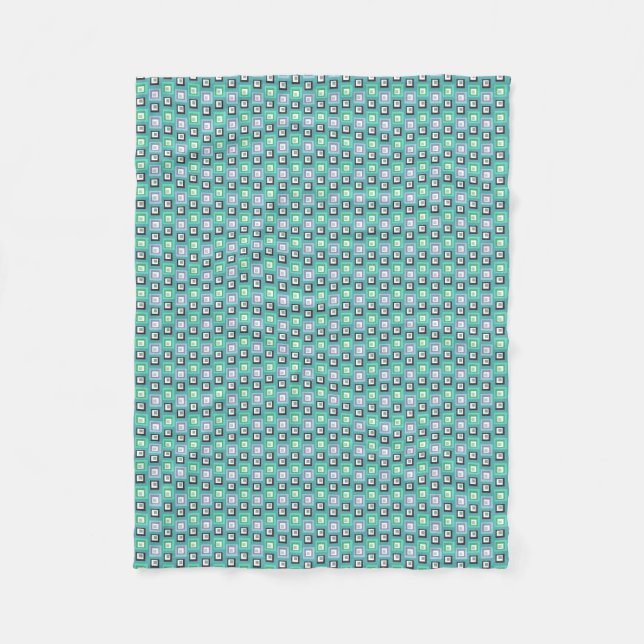 Cute Teal Pattern Fleece Throw Blanket (Front)