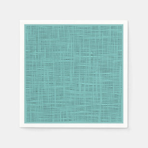 Cute Teal Turquoise Green Faux Jute Fabric Pattern Napkin
