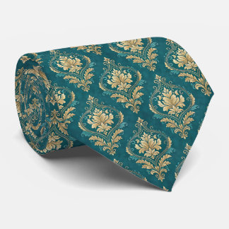 Cute teal wedding pattern tie