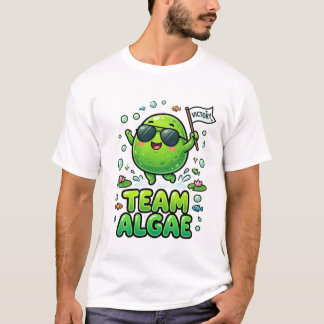 Cute Team Algae Cartoon Nature Design T-Shirt