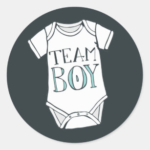 Cute Team Boy Gender Reveal Sticker