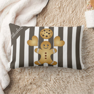 Cute Team Cookie Cartoon Personalised Kids Room Lumbar Cushion