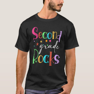 Cute Team Second Grade Hello 2nd Grade Rocks Back T-Shirt