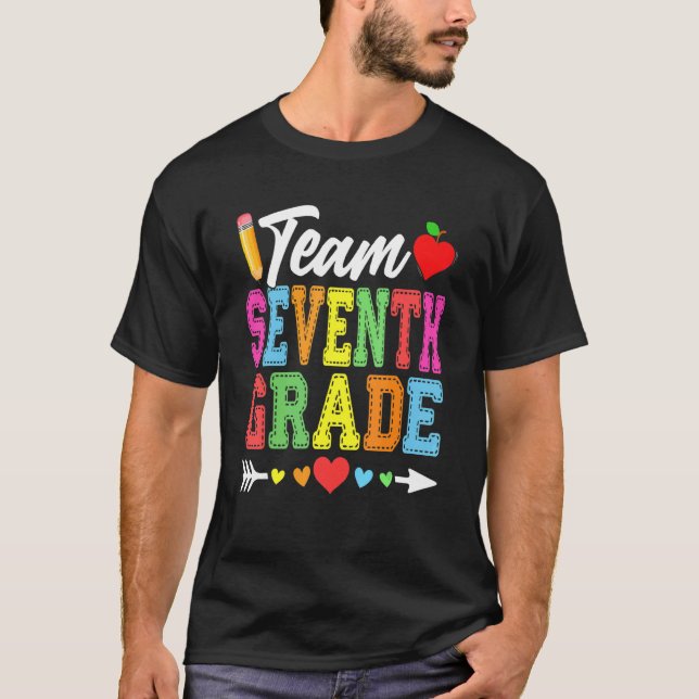Cute Team Seventh Grade Teachers Students Back To  T-Shirt (Front)