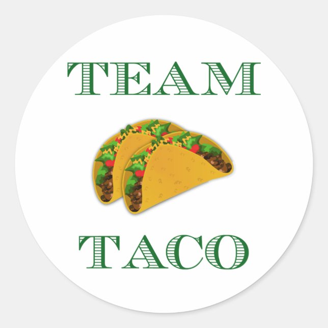 Cute "Team Taco" Classic Round Sticker (Front)