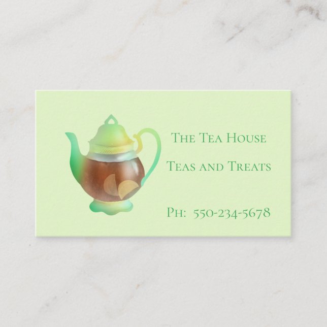 Cute Teapot Tea Room Business Card (Front)