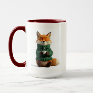 Cute Teatime Red Fox Cosy Sweater Coffee Mug