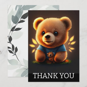 Cute Teddie Bear Thank You Card