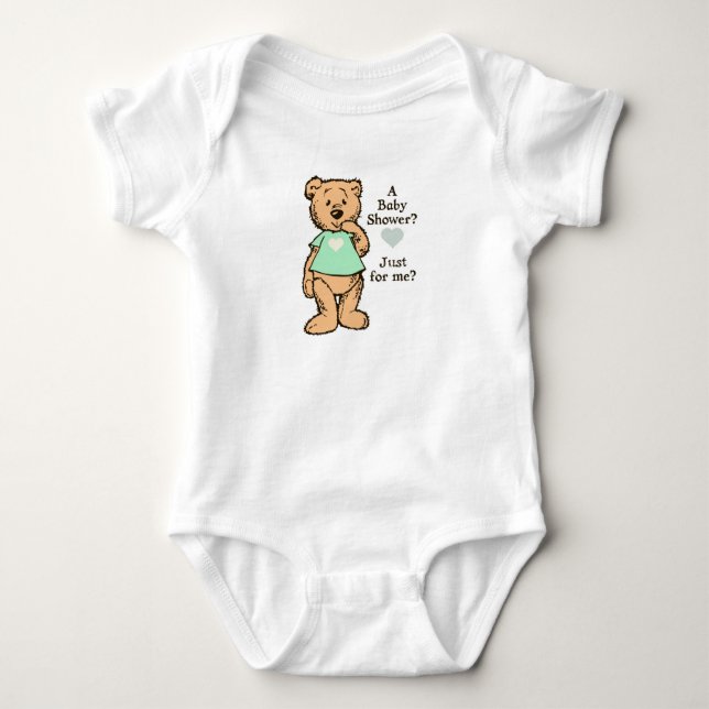 Cute Teddy Baby Shower Bodysuit (Front)