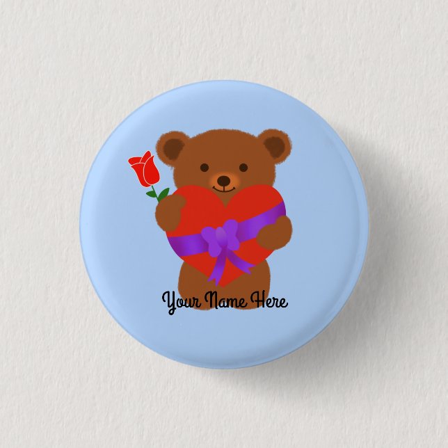 Cute Teddy Bear #1 Button (Front)