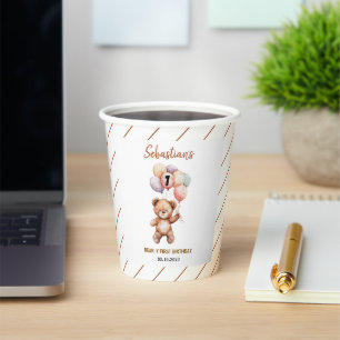 Cute Teddy Bear 1st Birthday   Sweet Bear  Paper Cups