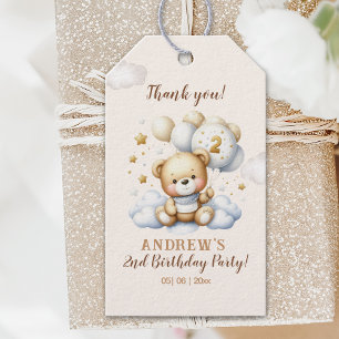 Cute Teddy Bear 2nd Birthday for Boy Gift Tags