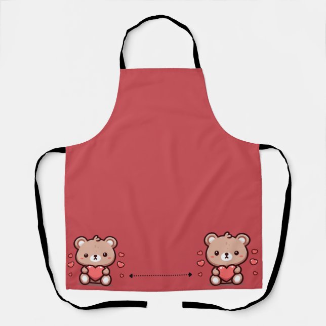 Cute Teddy Bear All-Over Print Apron – Sweet Kitch (Front)