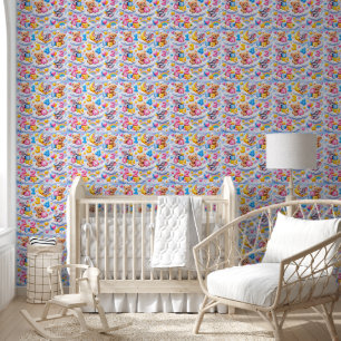 Cute teddy bear and elephant ABC clouds nursery wa Wallpaper