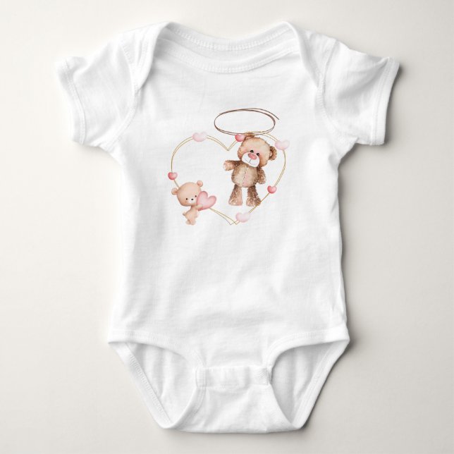 Cute Teddy Bear Baby Clothing Design  Bodysuit (Front)