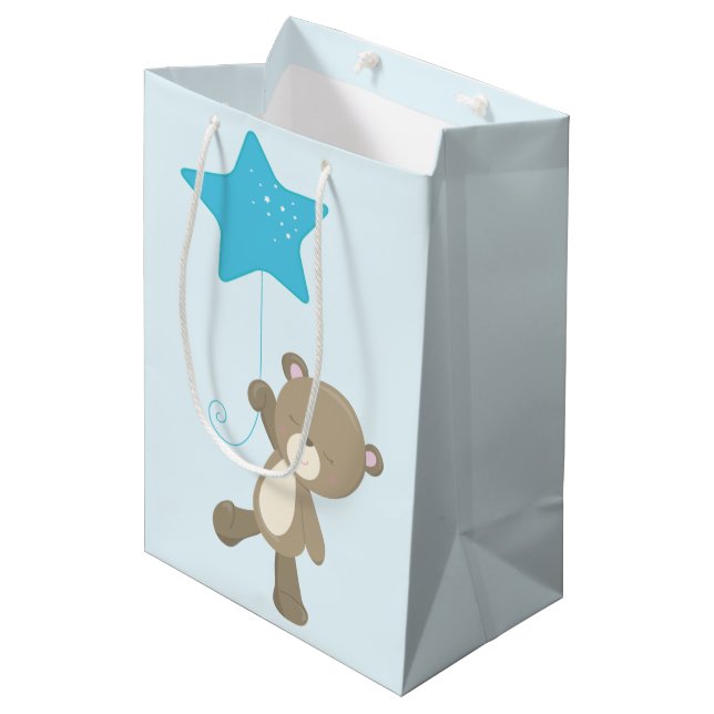 Cute Teddy Bear Baby Medium Gift Bag (Front Angled)