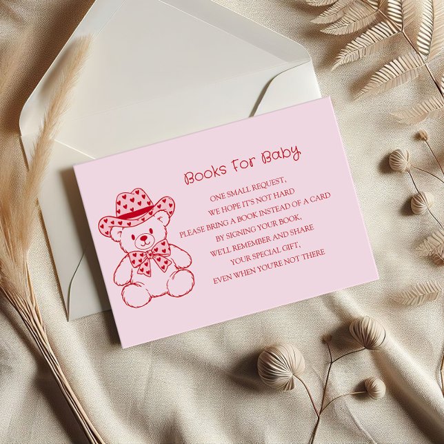 Cute Teddy Bear Baby Shower Books for Baby Enclosure Card (Creator Uploaded)