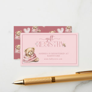 Cute Teddy Bear Baby Shower Enclosure Card