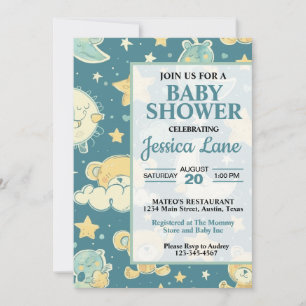 Cute Teddy Bear Baby Shower Invitation
