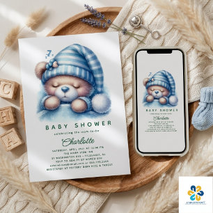 Cute Teddy Bear Baby Shower Invitation