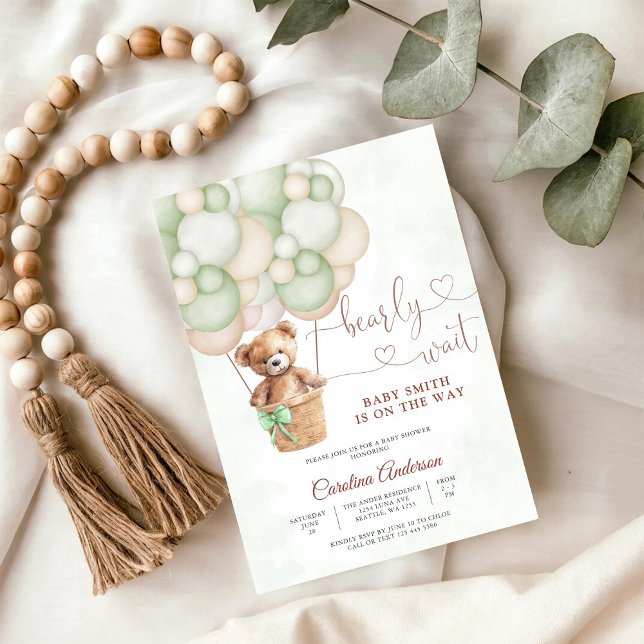 Cute Teddy Bear Baby Shower Invitation (Creator Uploaded)
