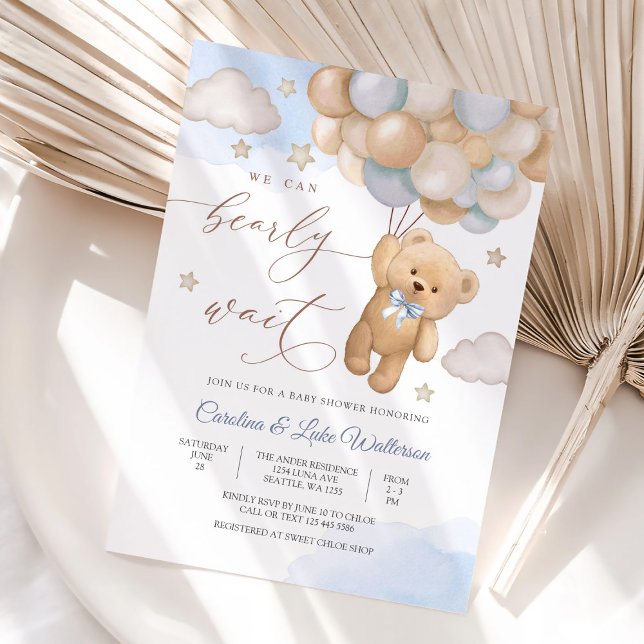 Cute Teddy Bear Baby Shower Invitation (Creator Uploaded)