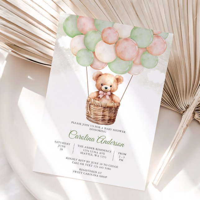 Cute Teddy Bear Baby Shower Invitation (Creator Uploaded)