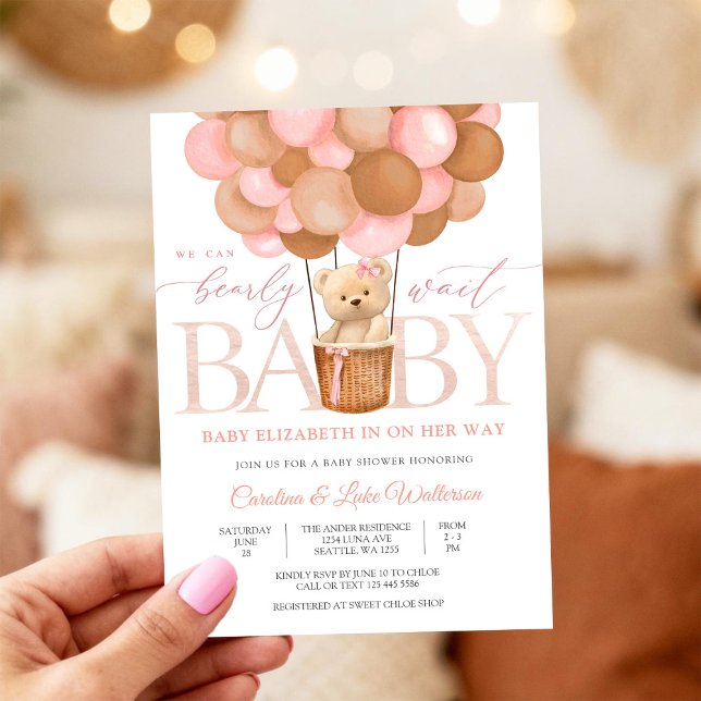 Cute Teddy Bear Baby Shower Invitation (Creator Uploaded)