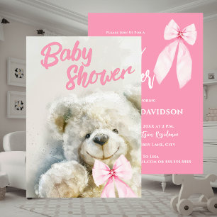 Cute Teddy Bear Baby Shower  Invitation