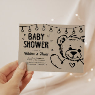 Cute Teddy Bear Baby Shower Invitation