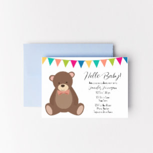 Cute Teddy Bear Baby Shower Invitation